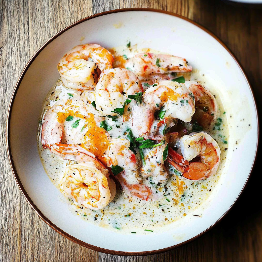 Recipe preparation for Garlic Shrimp in Coconut Milk