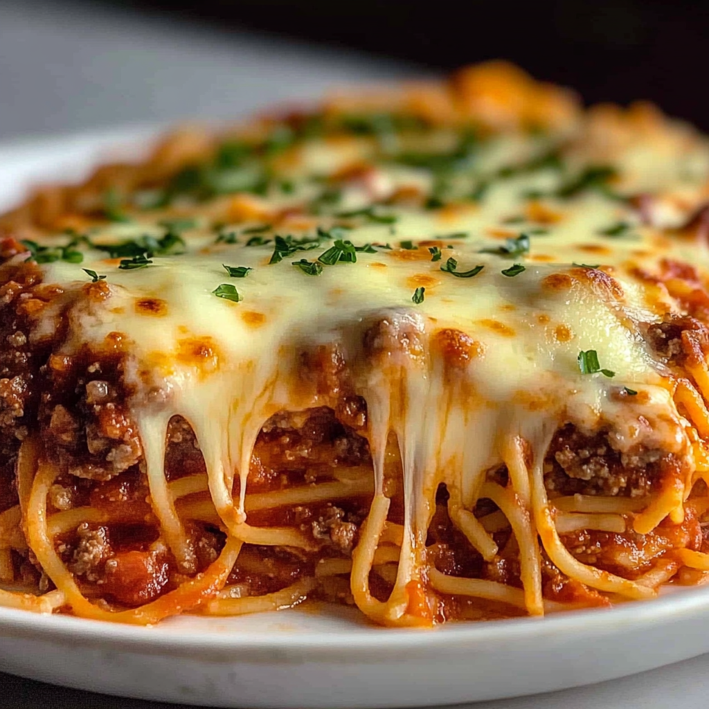 Recipe preparation for Spaghetti Pie