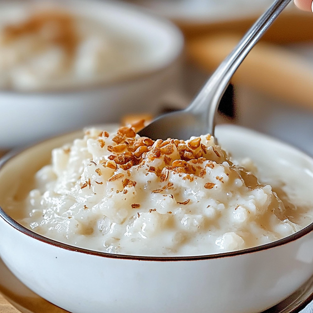 Recipe preparation for Homemade Rice Pudding