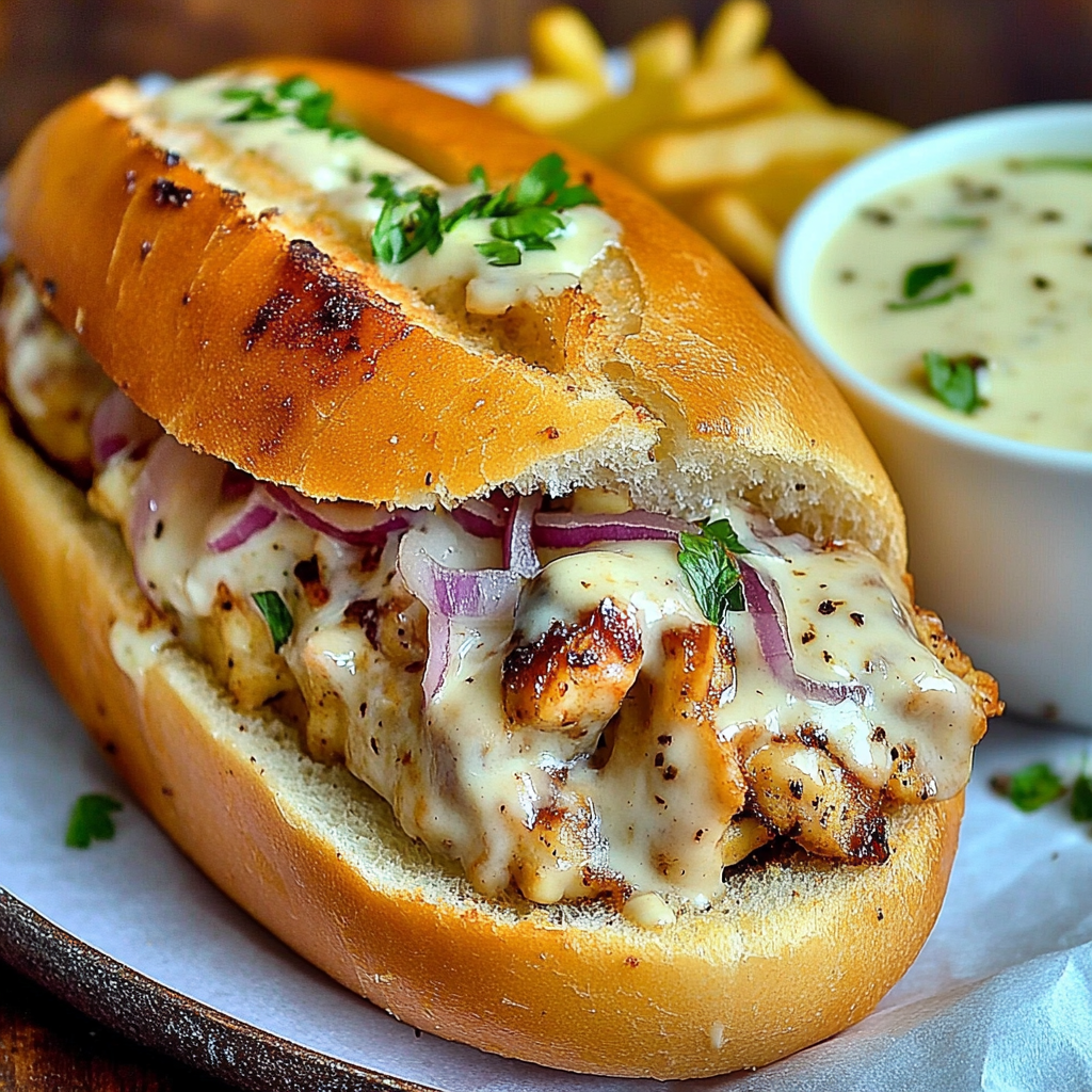 Recipe preparation for White BBQ Chicken Subs