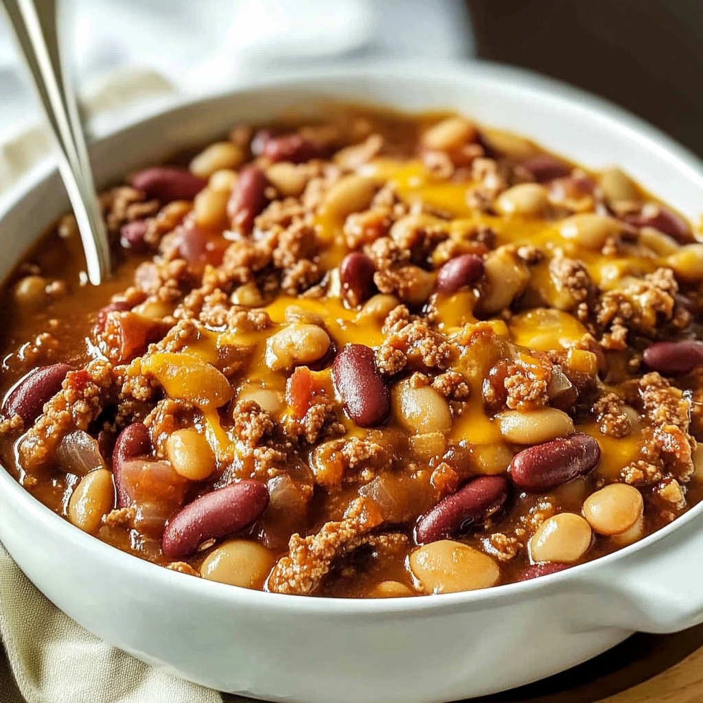 Recipe preparation for Three Bean Casserole
