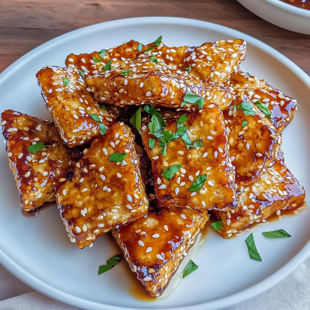 Recipe preparation for Crispy Sticky Tofu