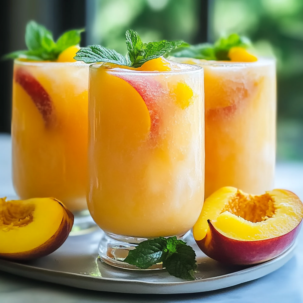 Recipe preparation for Refreshing Peach Lemonade