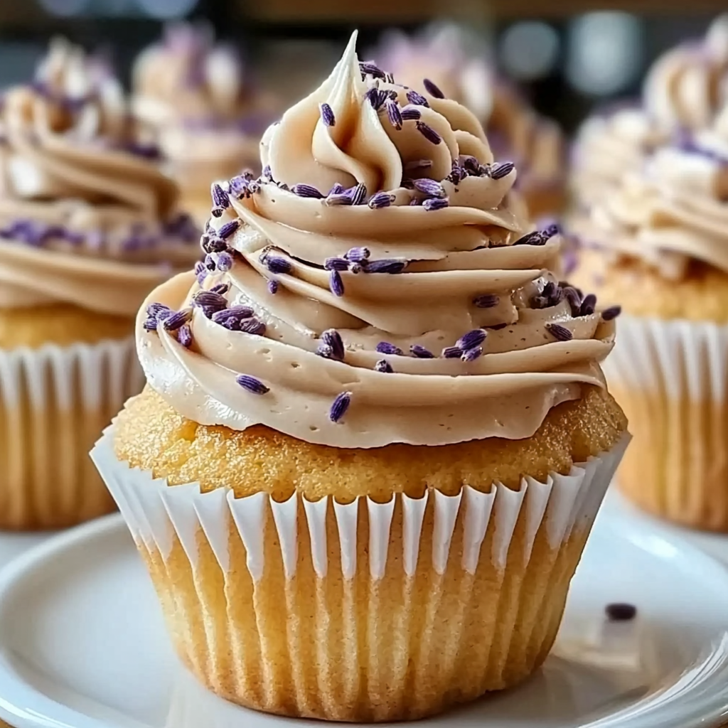 Recipe preparation for Lavender Honey Cupcakes