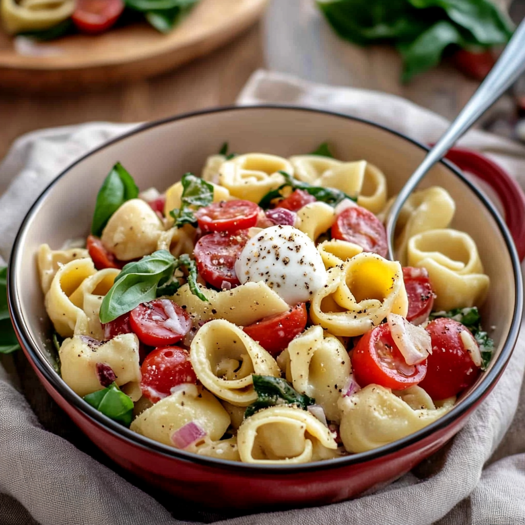 Recipe preparation for Tortellini Pasta Salad