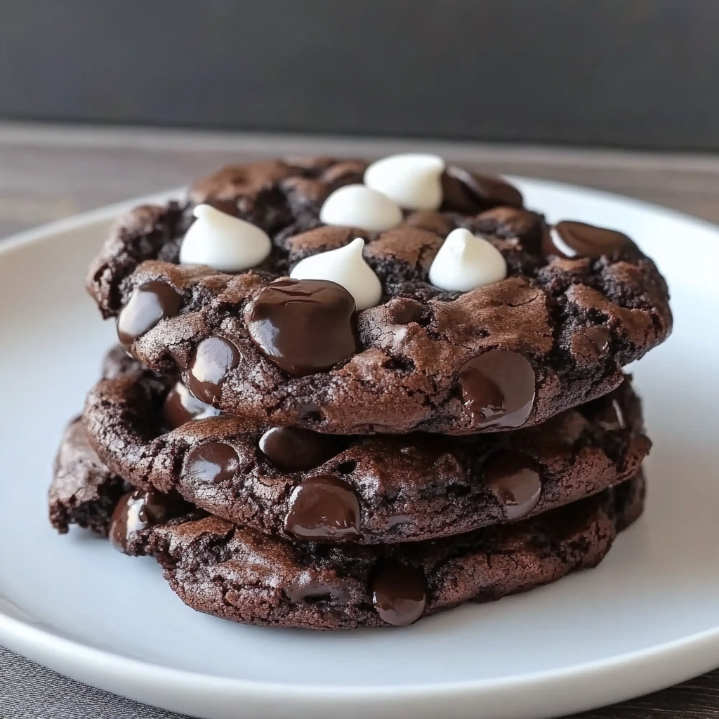 Recipe preparation for Flourless Triple Chocolate Cookies