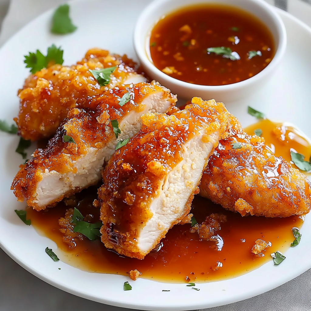 Recipe preparation for Baked Crunchy Hot Honey Chicken