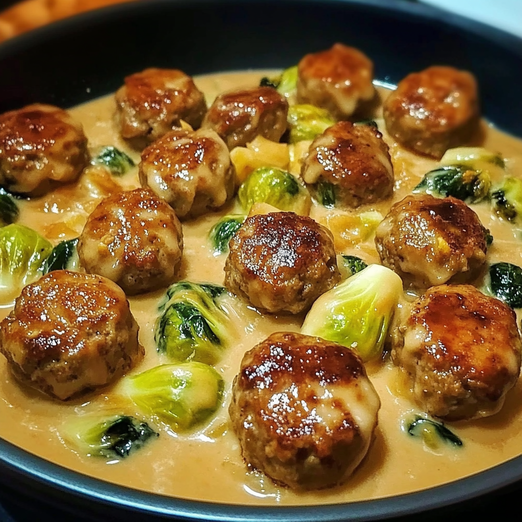 Recipe preparation for Hearty Brussels Meatballs