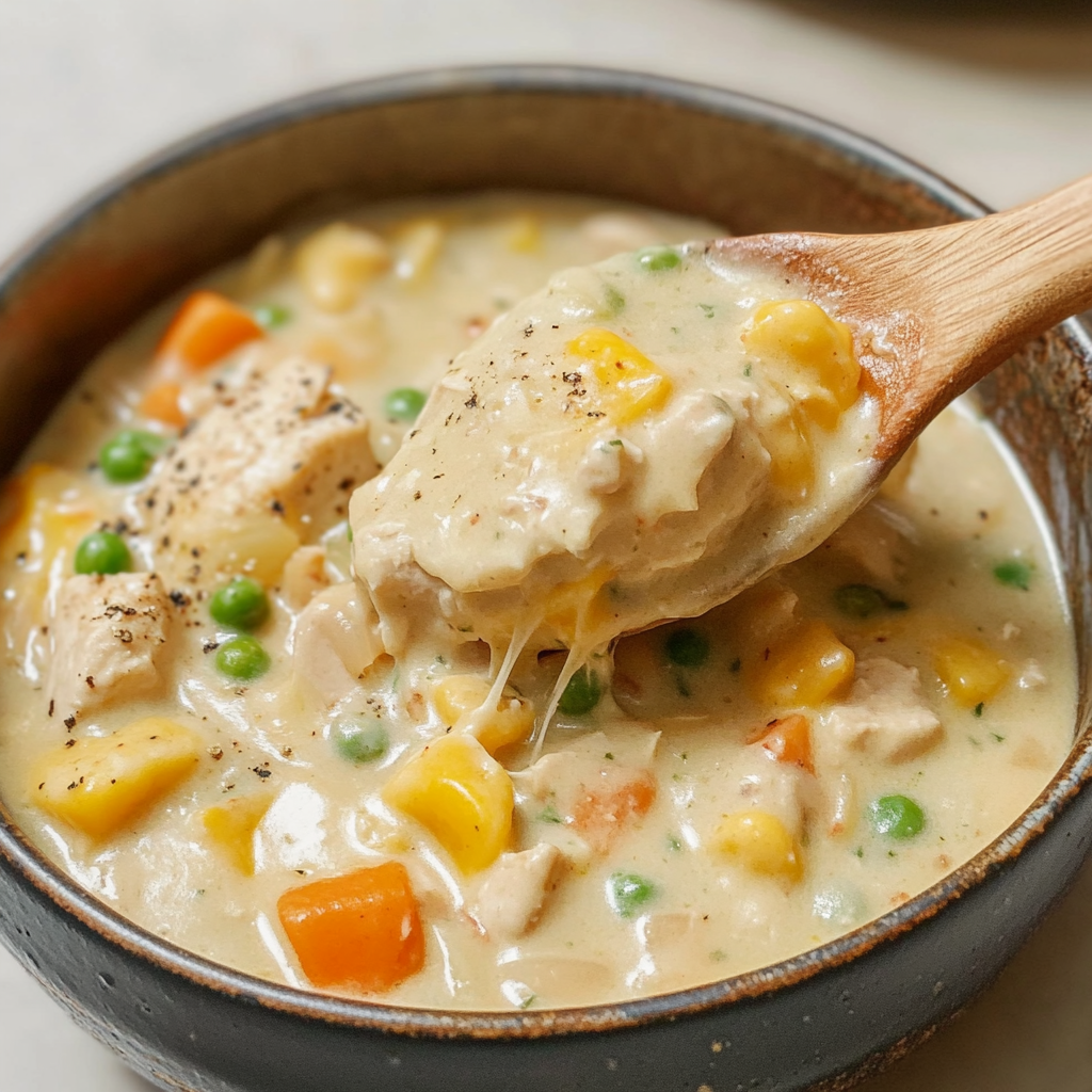 Recipe preparation for Chicken Pot Pie Soup