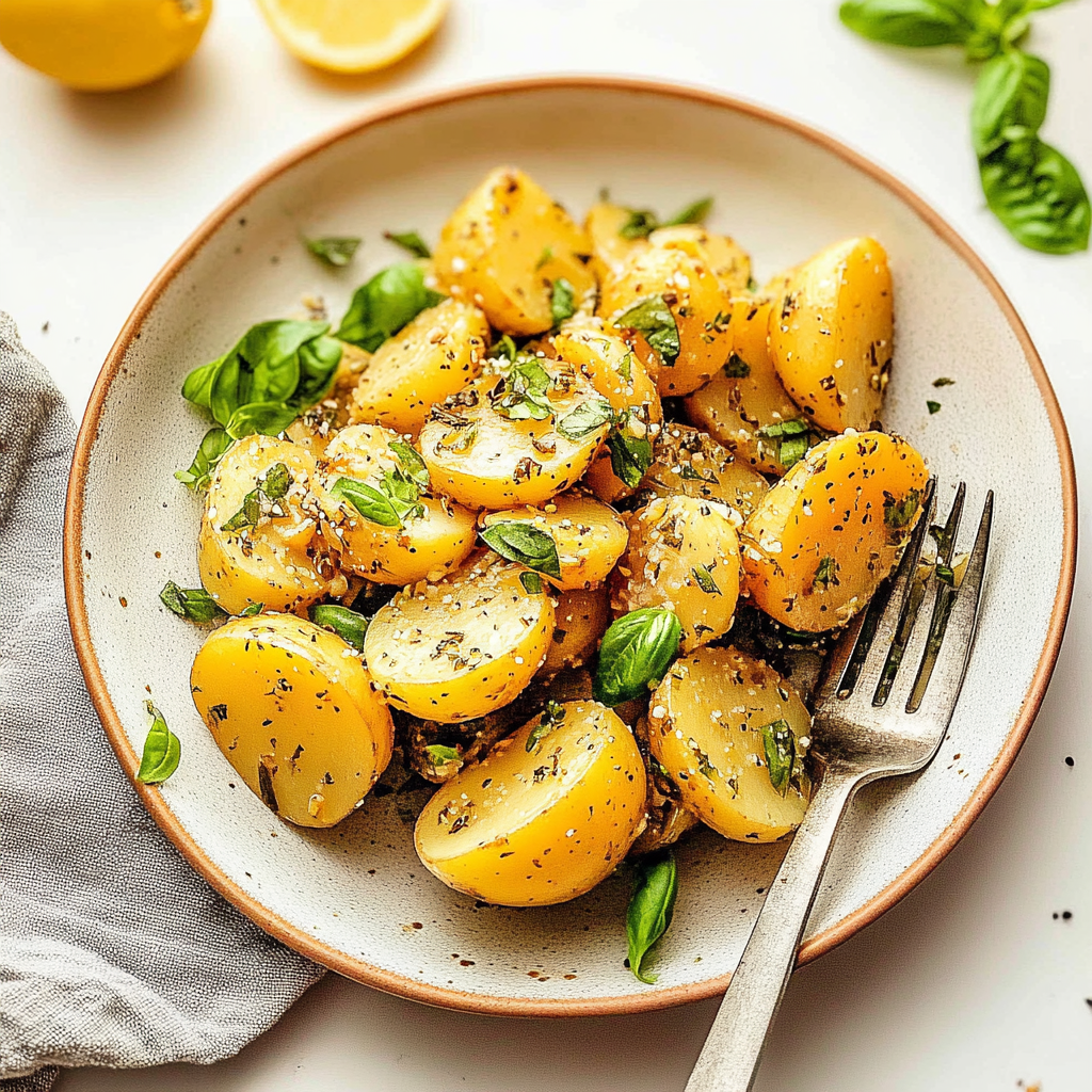 Recipe preparation for Lemon Herb Potato Salad