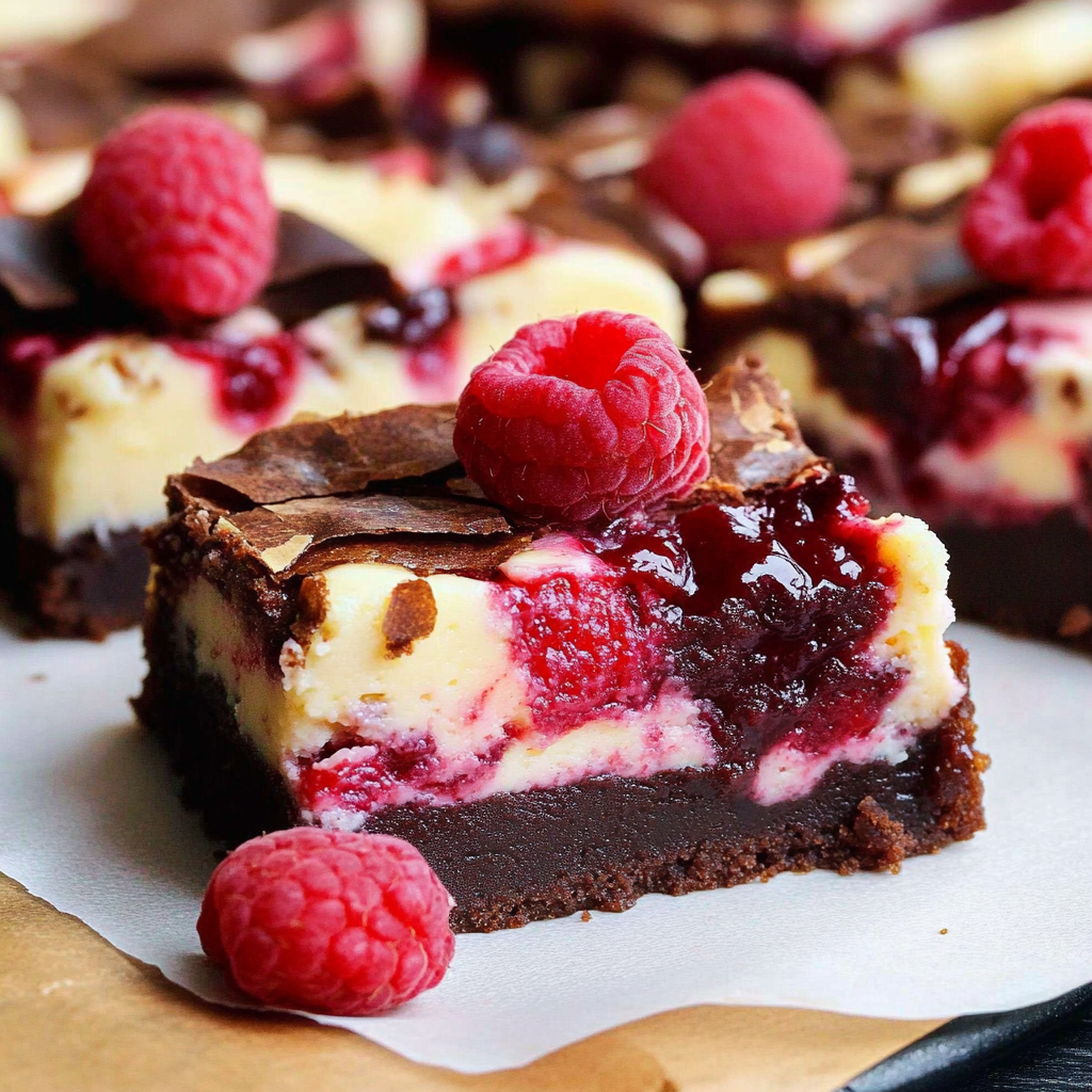 Recipe preparation for Raspberry Cheesecake Brownies