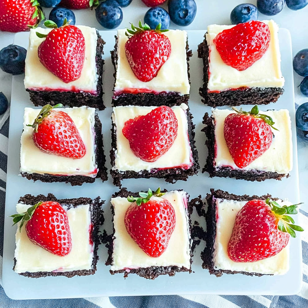 Recipe preparation for Strawberry and Blueberry Oreo Bars