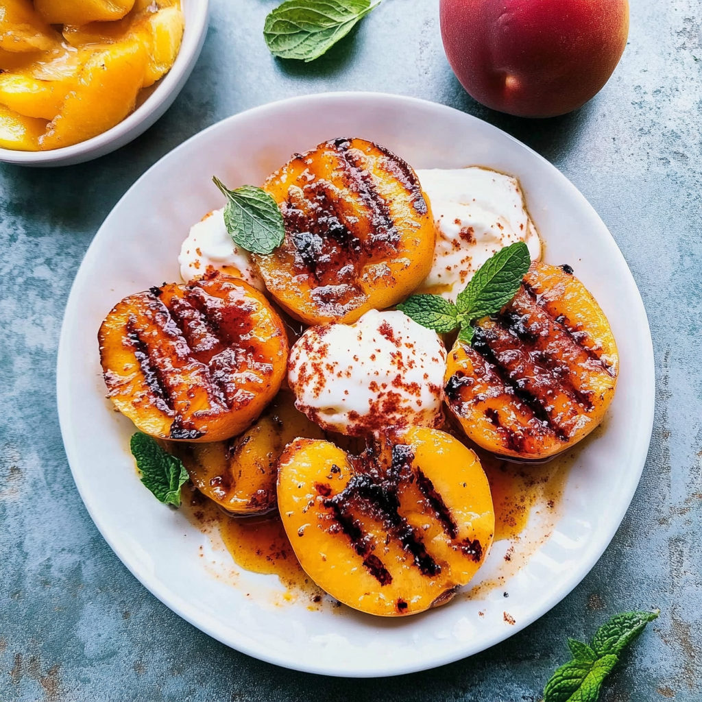 Recipe preparation for Grilled Peaches