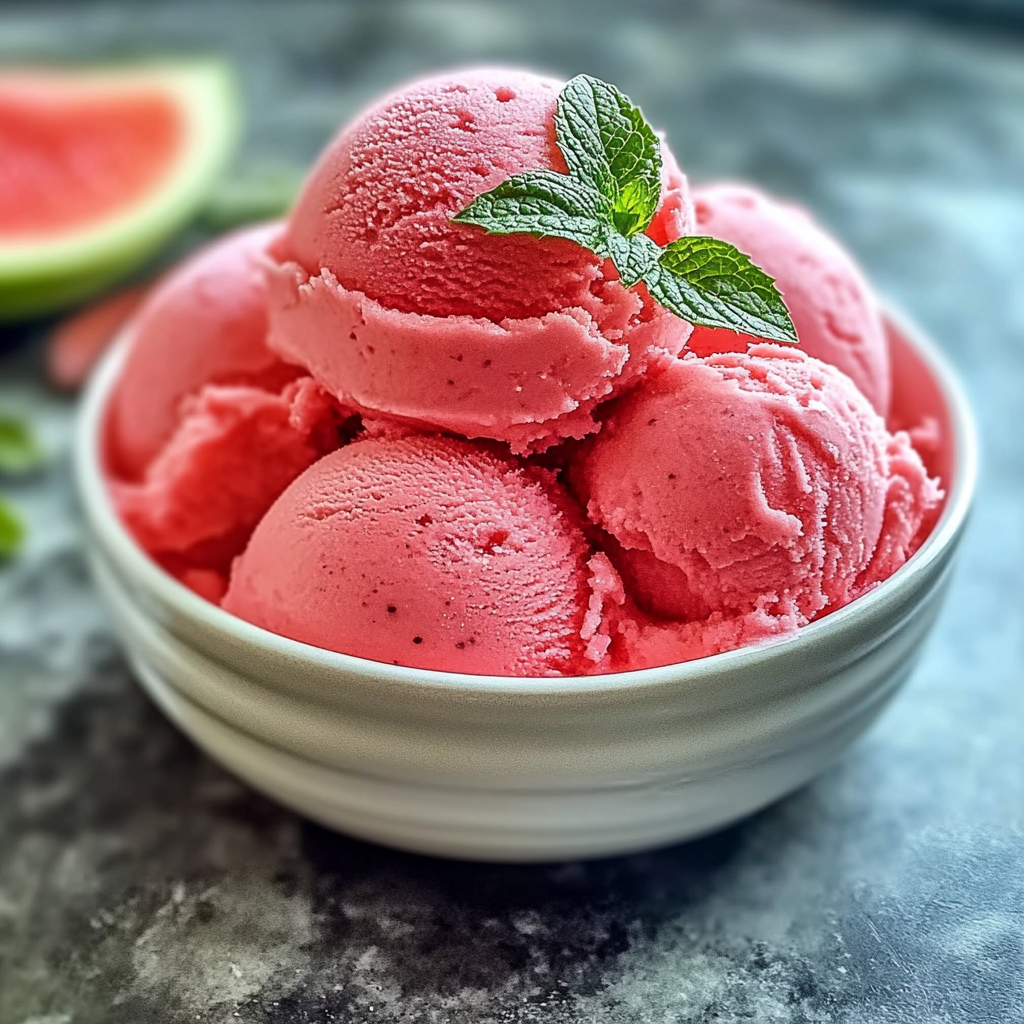 Recipe preparation for Watermelon Sorbet
