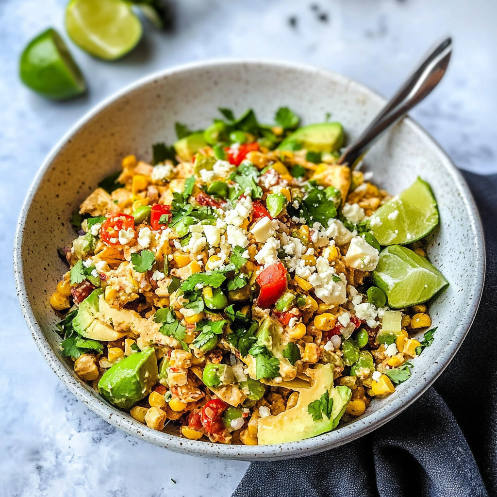 Recipe preparation for Mexican Street Corn Pasta Salad