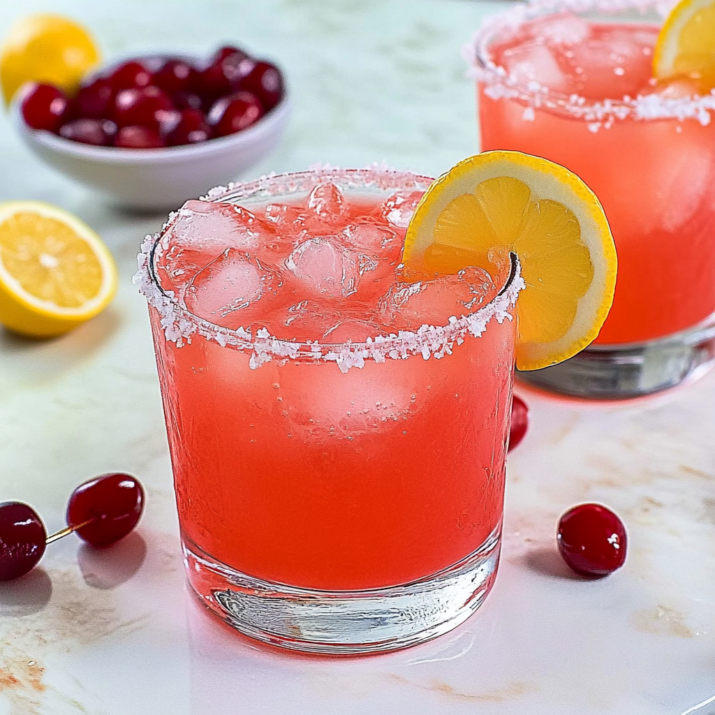 Recipe preparation for Cherry Lemonade Margaritas
