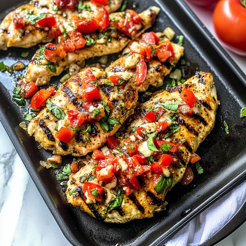 Recipe preparation for Easy Grilled Caprese Chicken