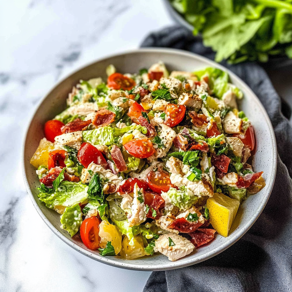Recipe preparation for BLT Chicken Salad