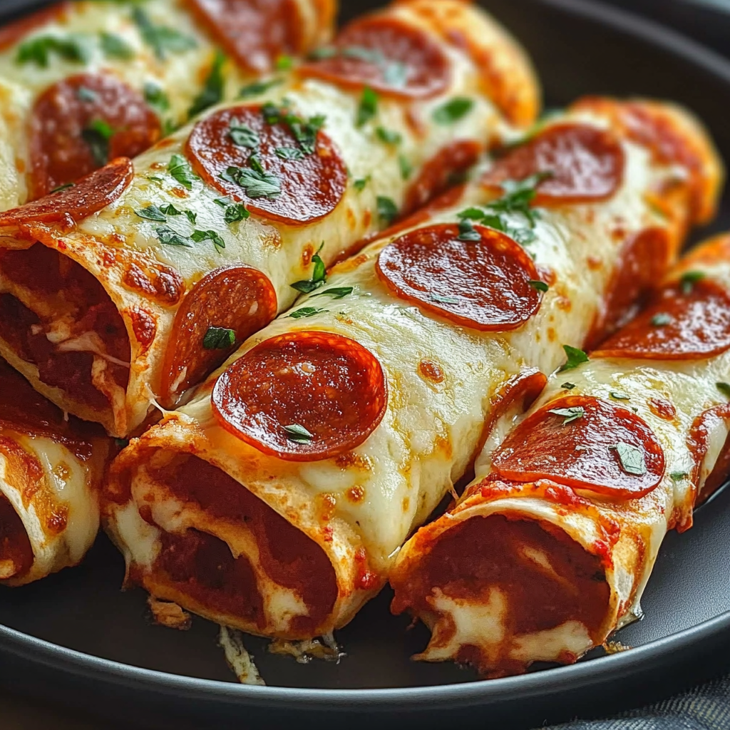 Recipe preparation for Cheesy Pepperoni Pizza Roll-Ups with Low-Carb Tortillas