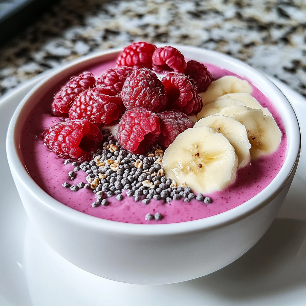 Recipe preparation for Raspberry Greek Yogurt Smoothie