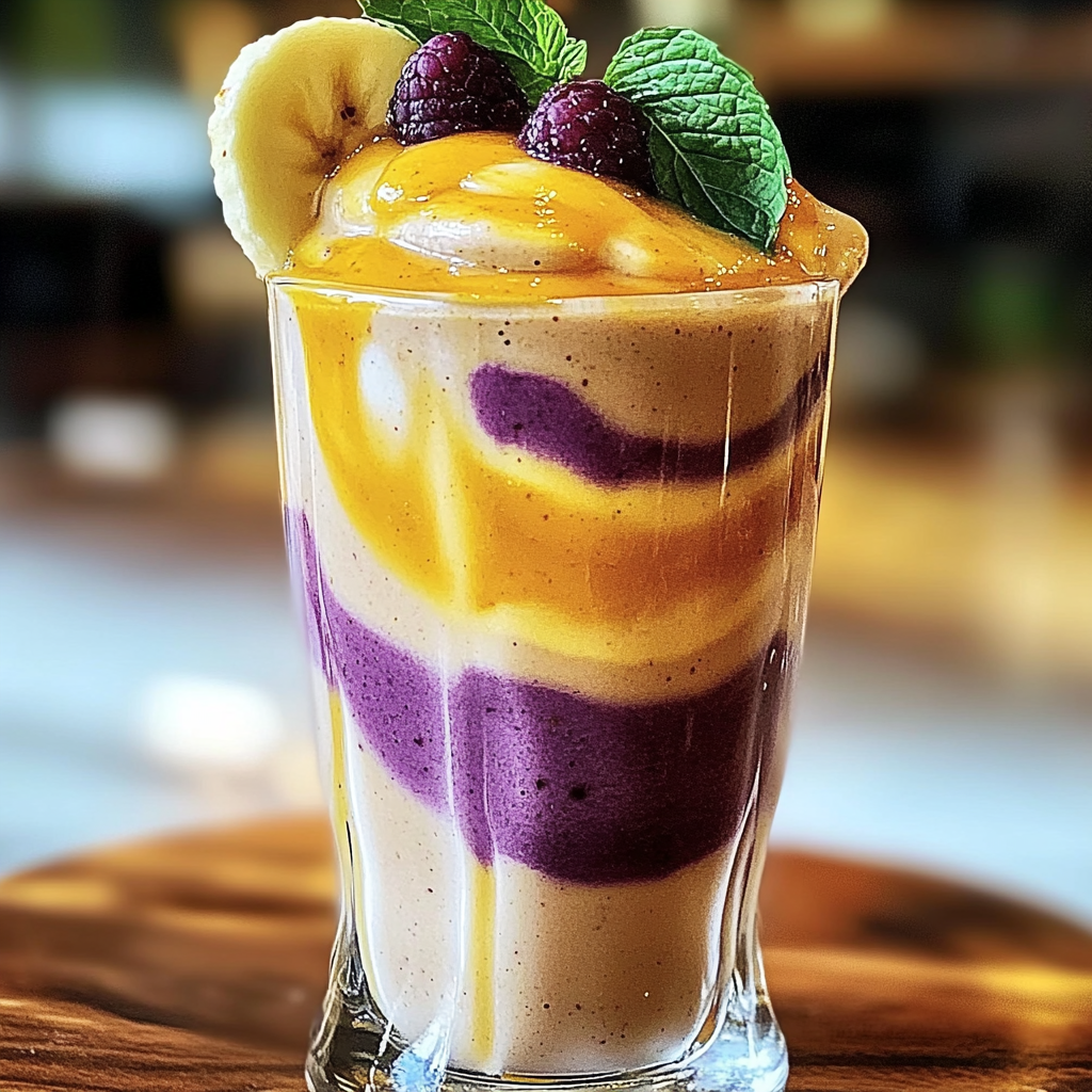 Recipe preparation for Peanut Butter and Jelly Smoothie