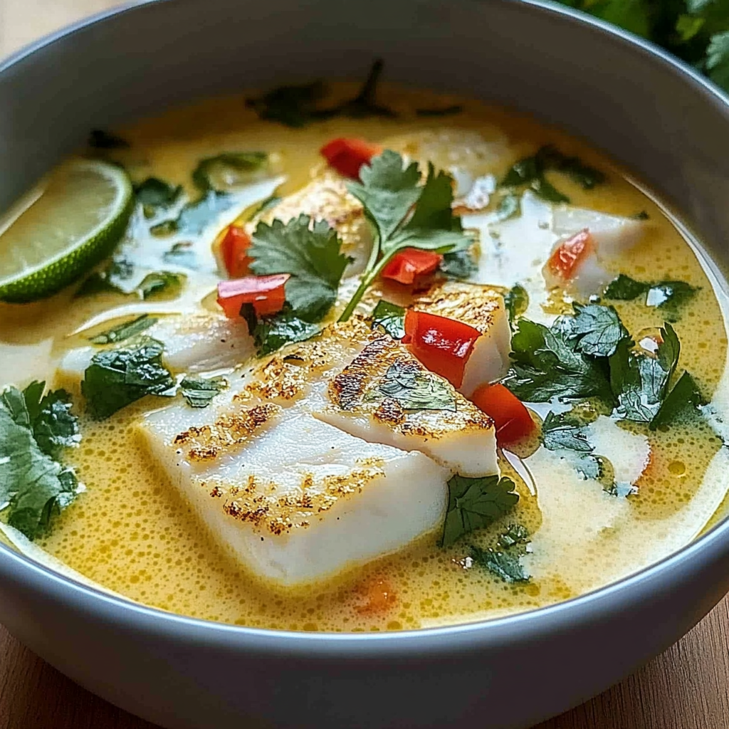 Recipe preparation for Coconut Lime Fish Soup