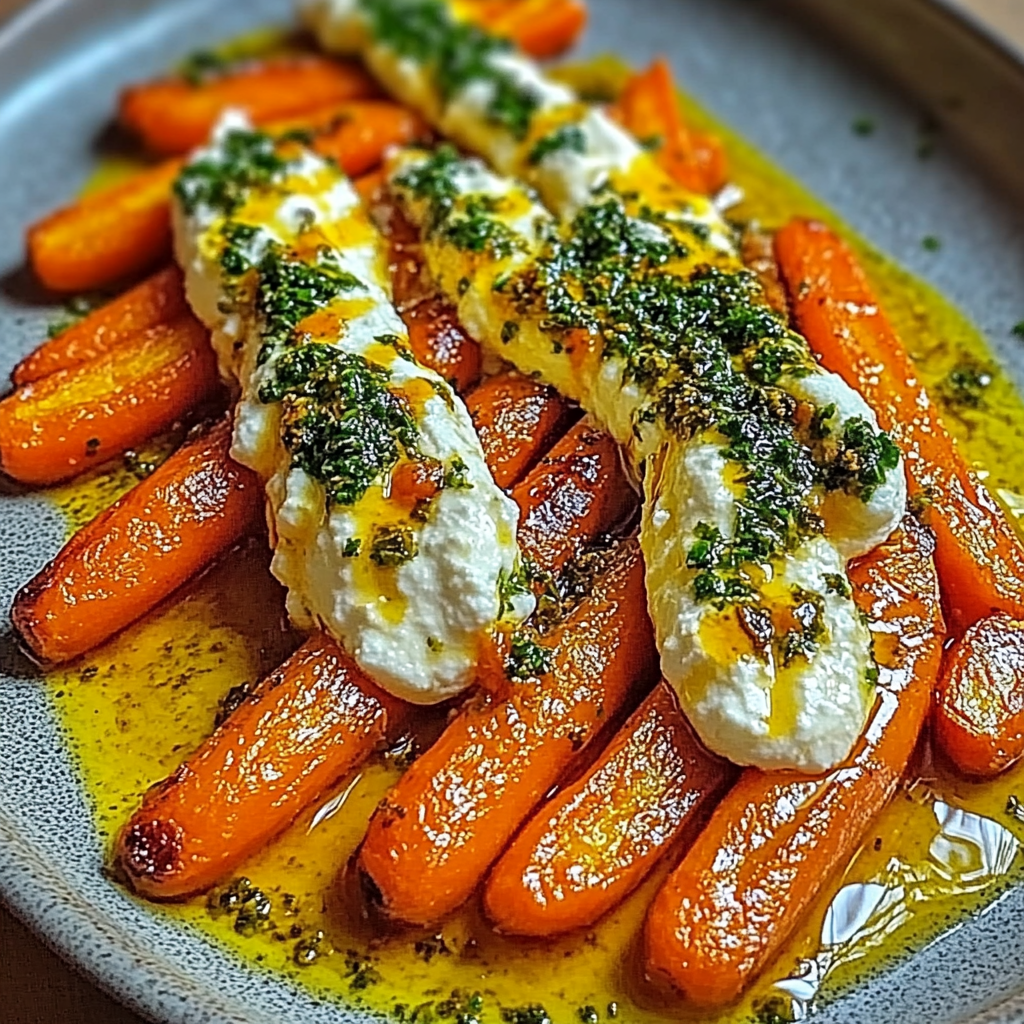 Recipe preparation for Roasted Carrots with Whipped Ricotta