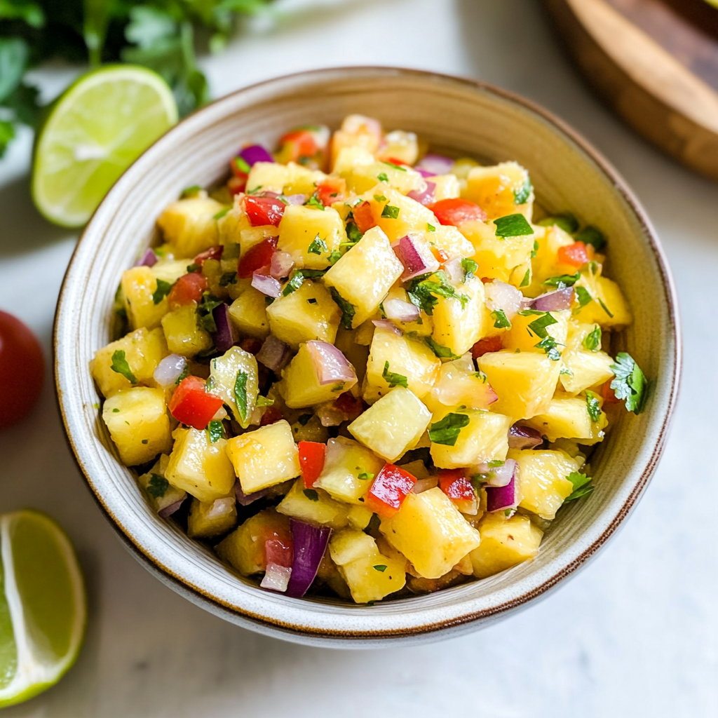 Recipe preparation for Pineapple Salsa