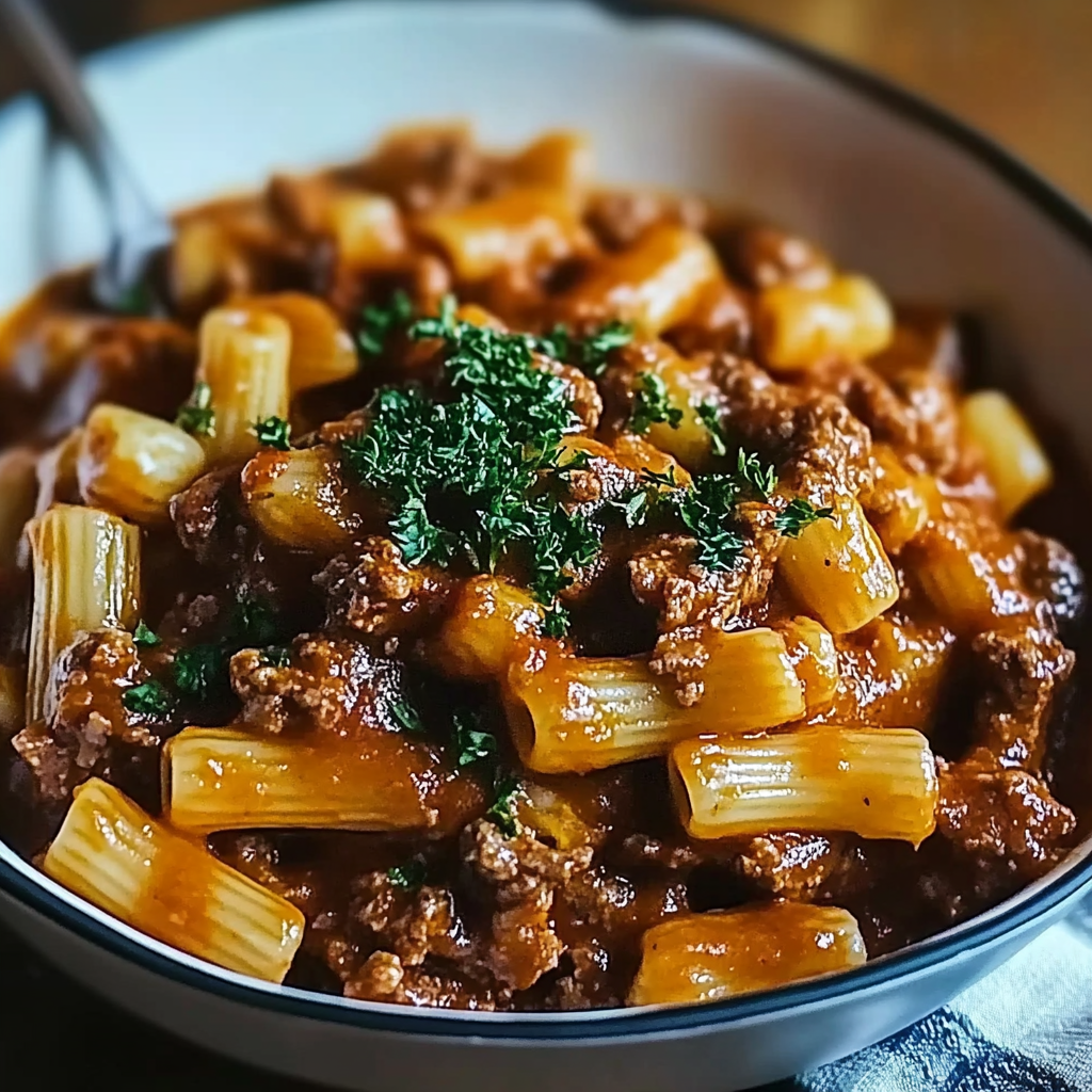 Recipe preparation for Homemade Beefaroni