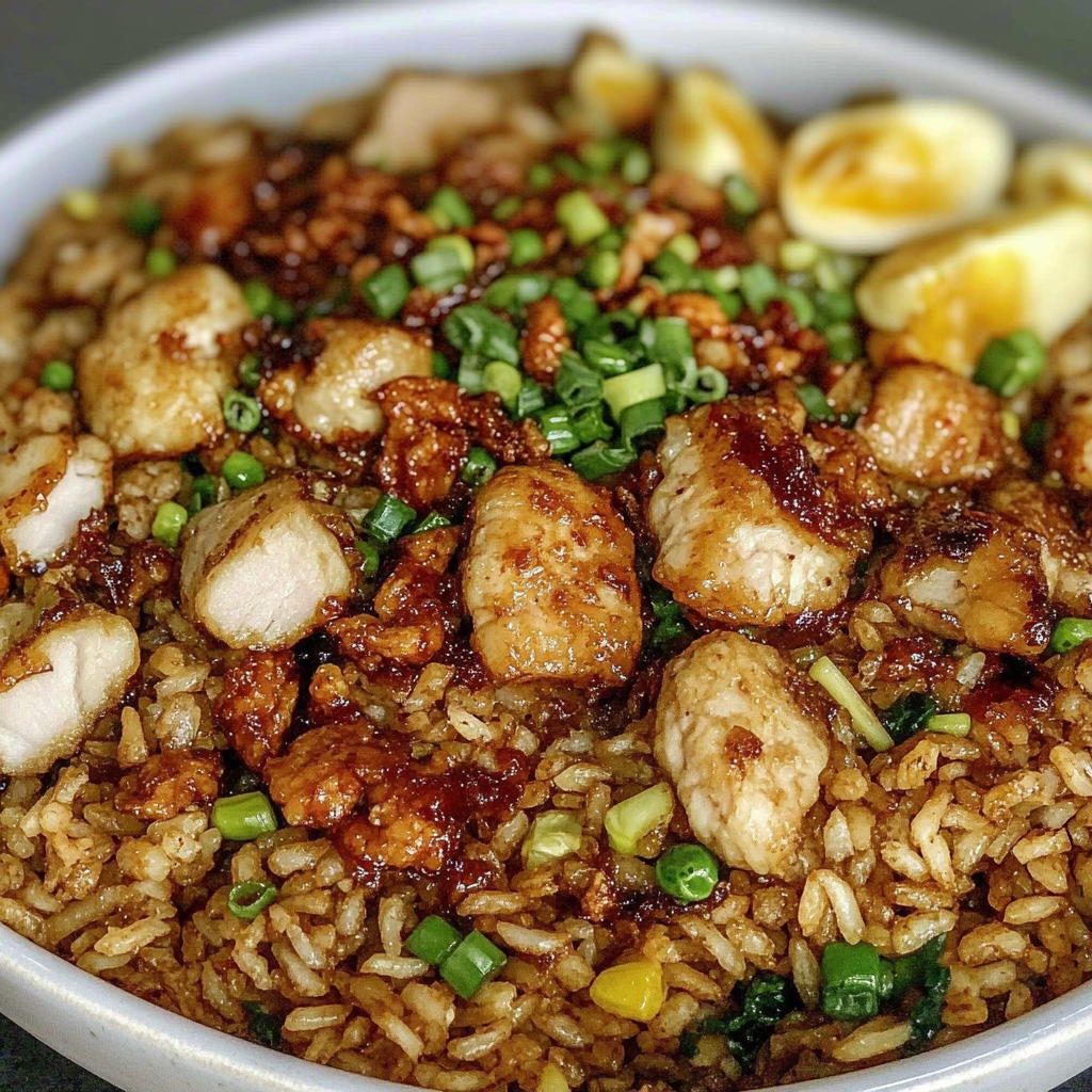 Recipe preparation for BBQ Chicken Fried Rice