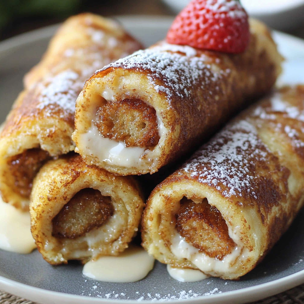Recipe preparation for French Toast Roll-Ups