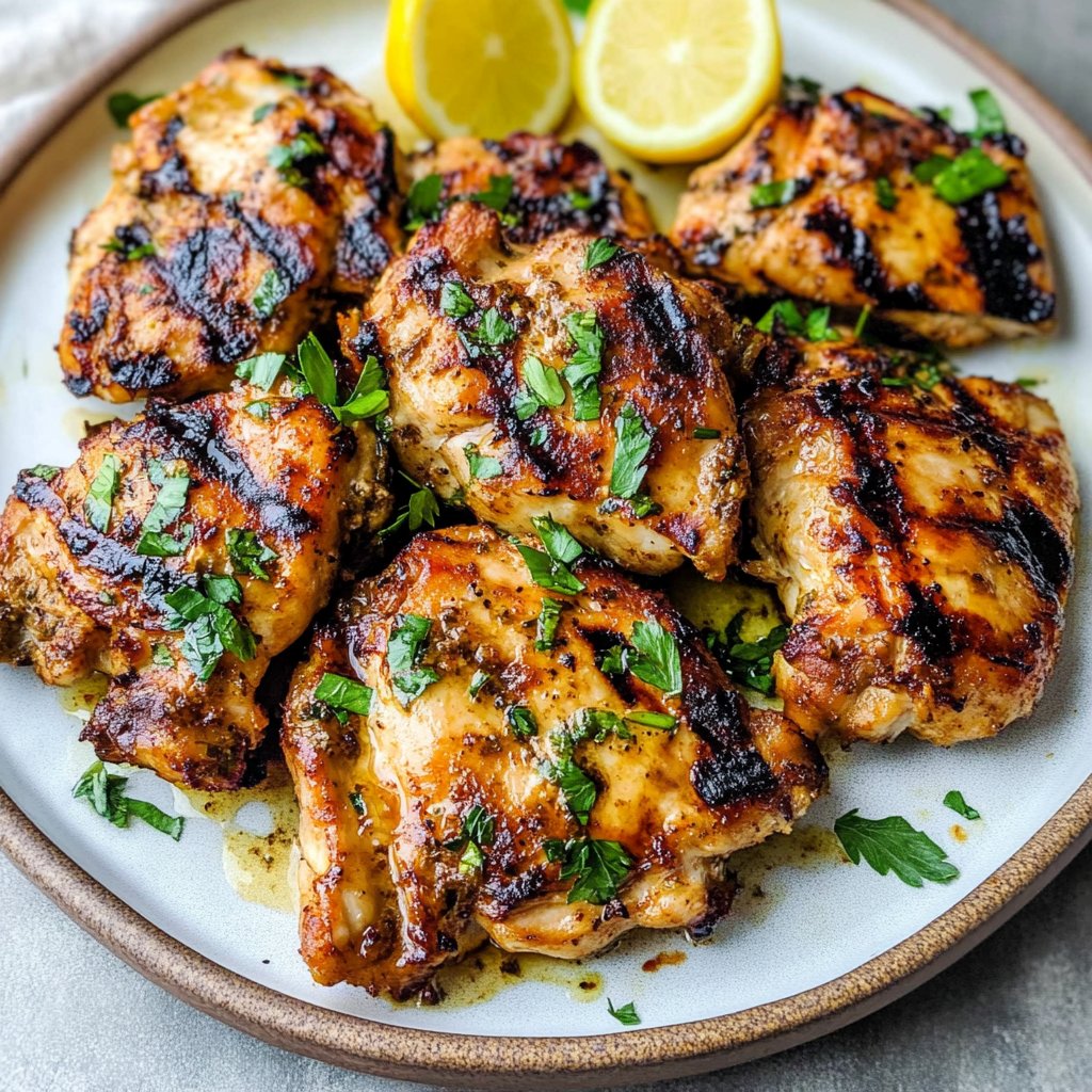 Recipe preparation for Grilled Chicken Thighs