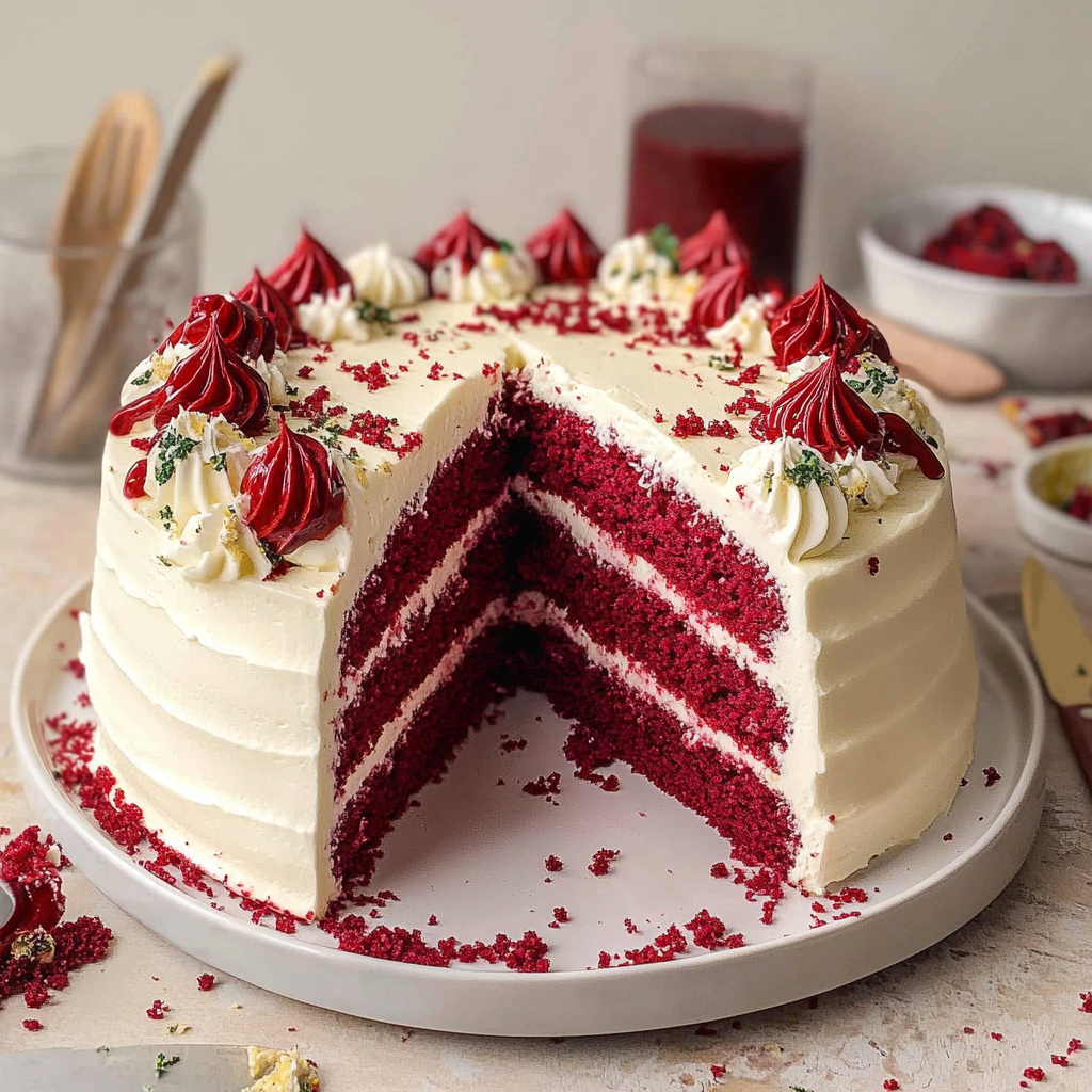 Recipe preparation for Red Velvet Cake