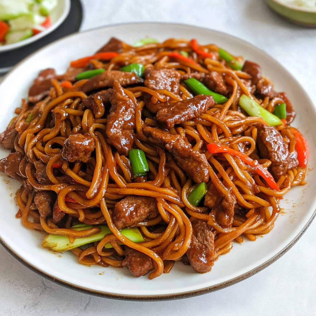 Recipe preparation for Beef Lo Mein