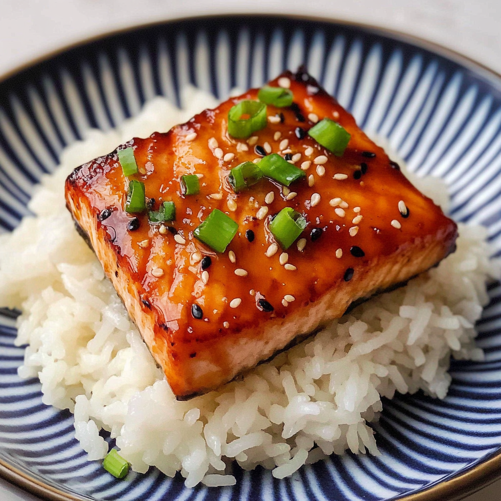 Recipe preparation for Air Fryer Teriyaki Salmon