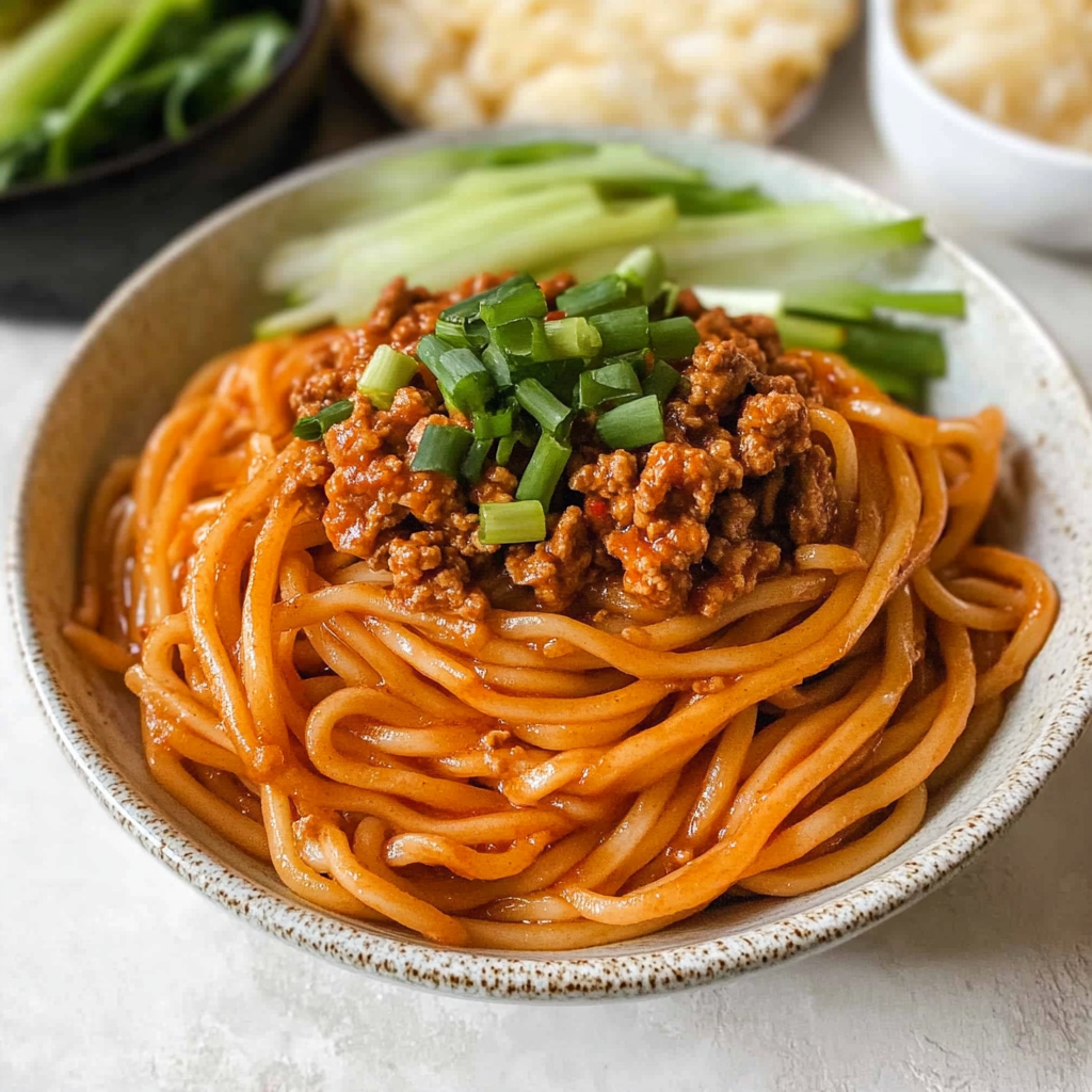 Recipe preparation for Dan Dan Noodles