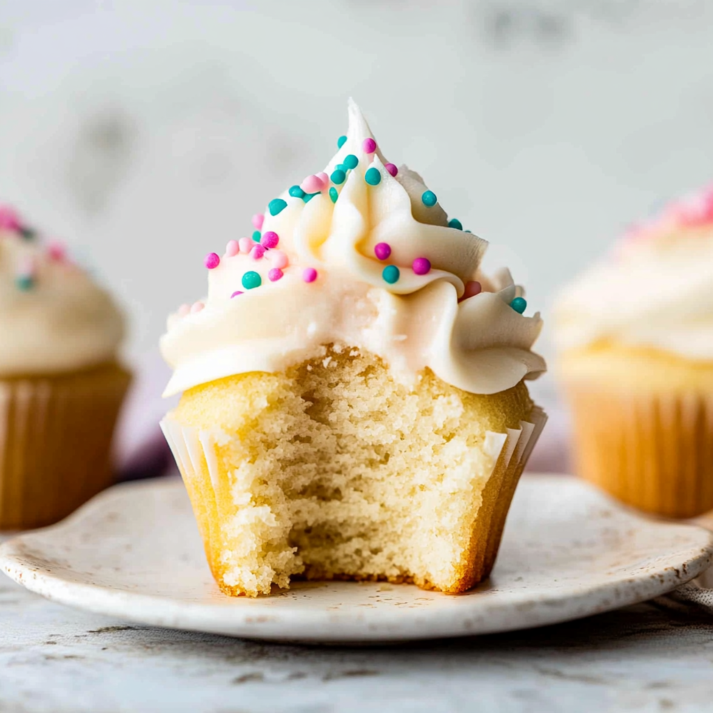 Recipe preparation for Summer Vanilla Cupcakes