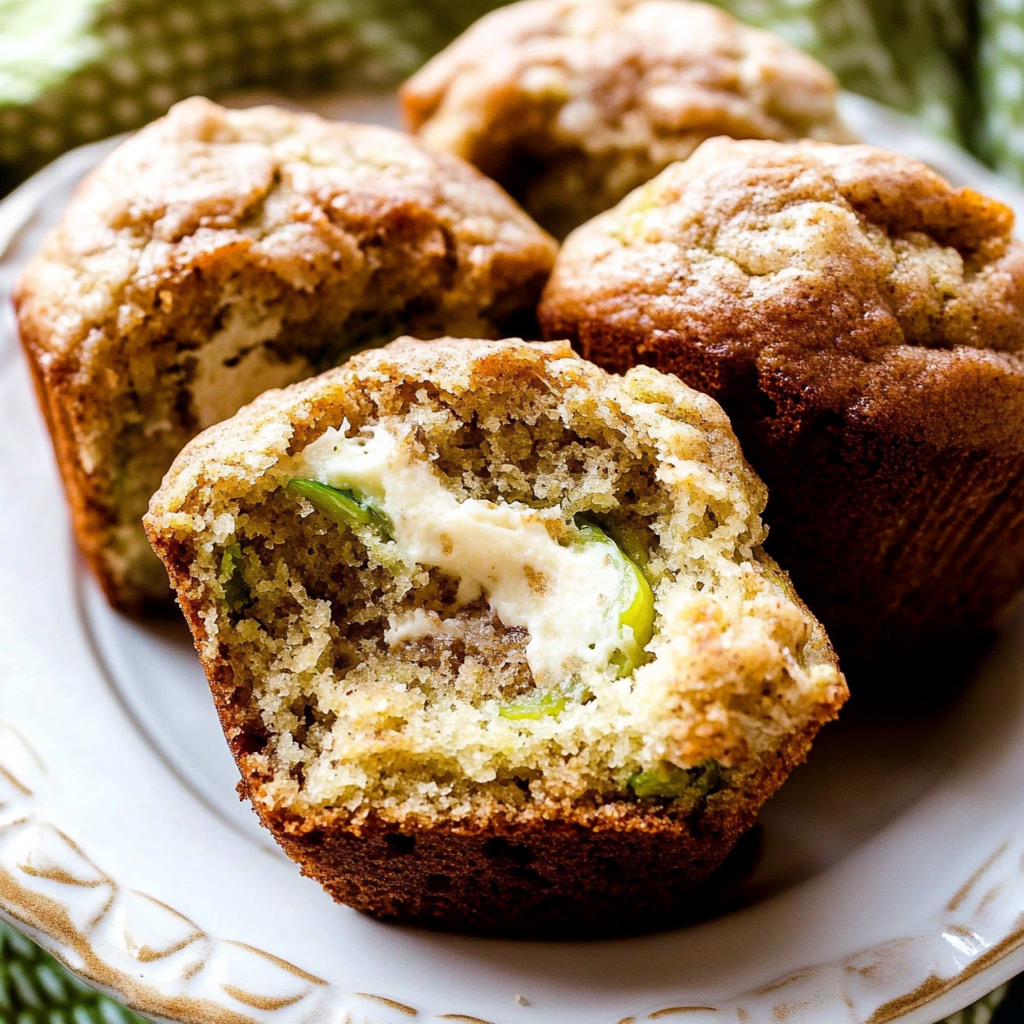 Recipe preparation for Cream Cheese Zucchini Muffins