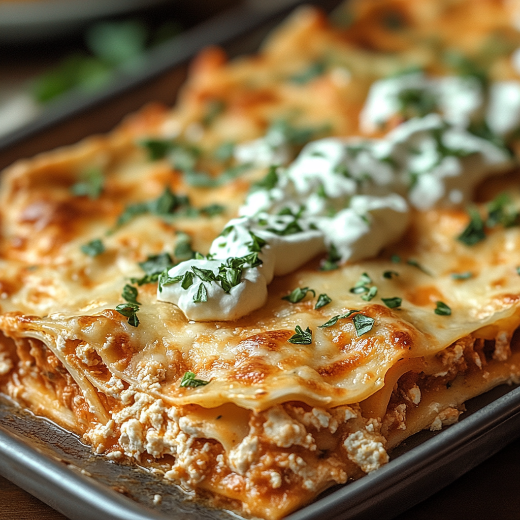 Recipe preparation for Crack Chicken Lasagna Delight
