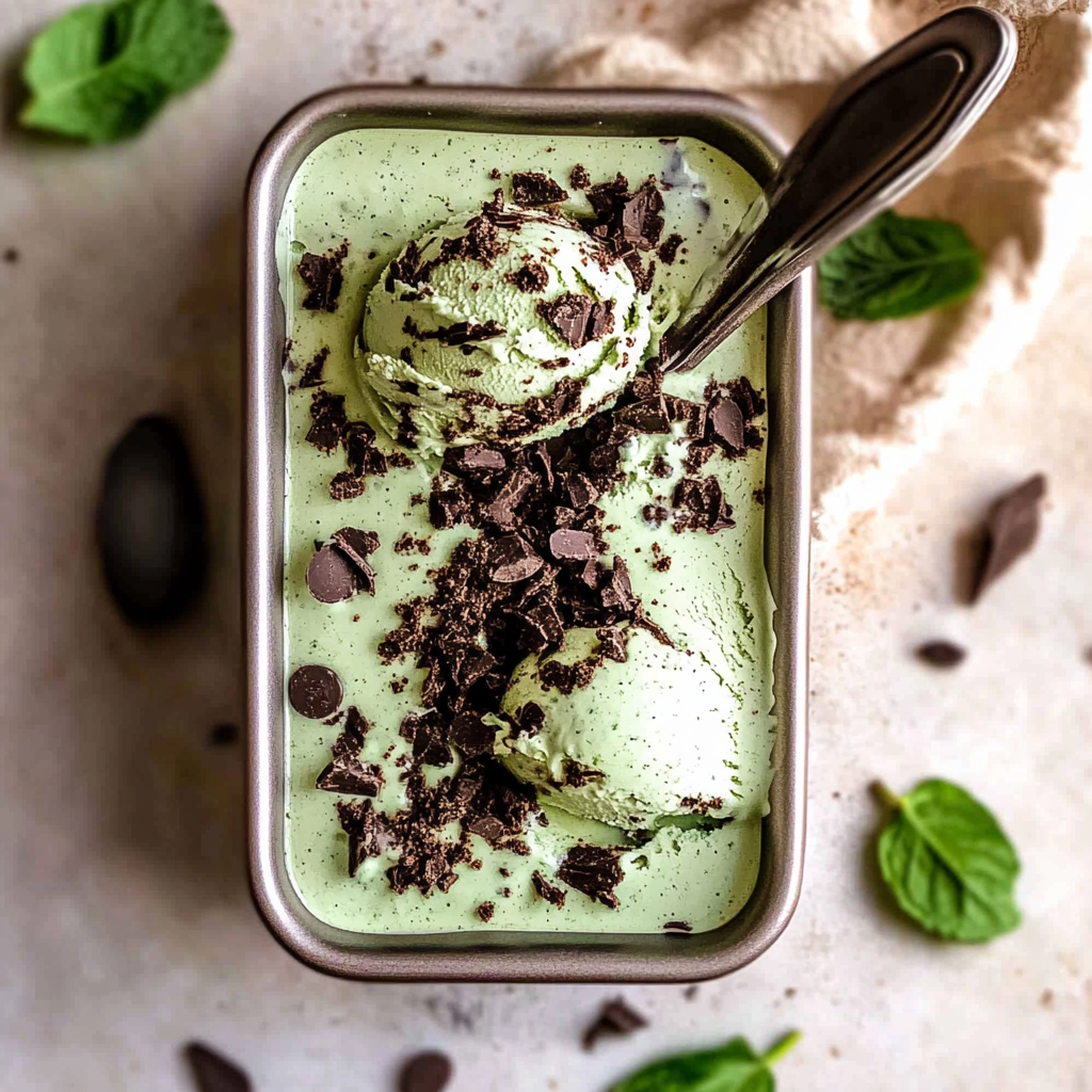 Recipe preparation for Vegan Mint Chocolate Chip Ice Cream