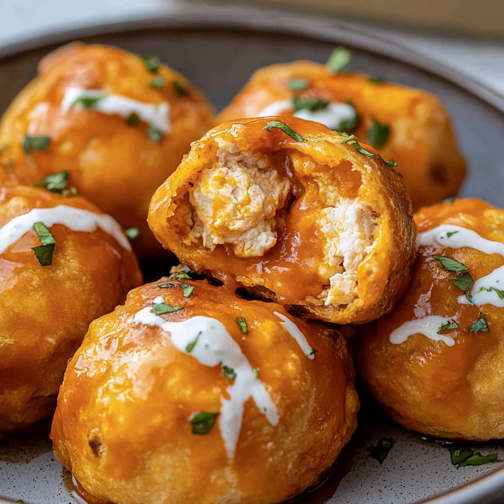 Recipe preparation for Buffalo Chicken Bombs