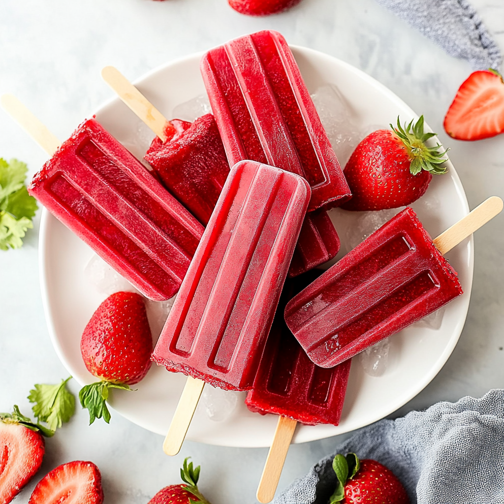 Recipe preparation for strawberry popsicles