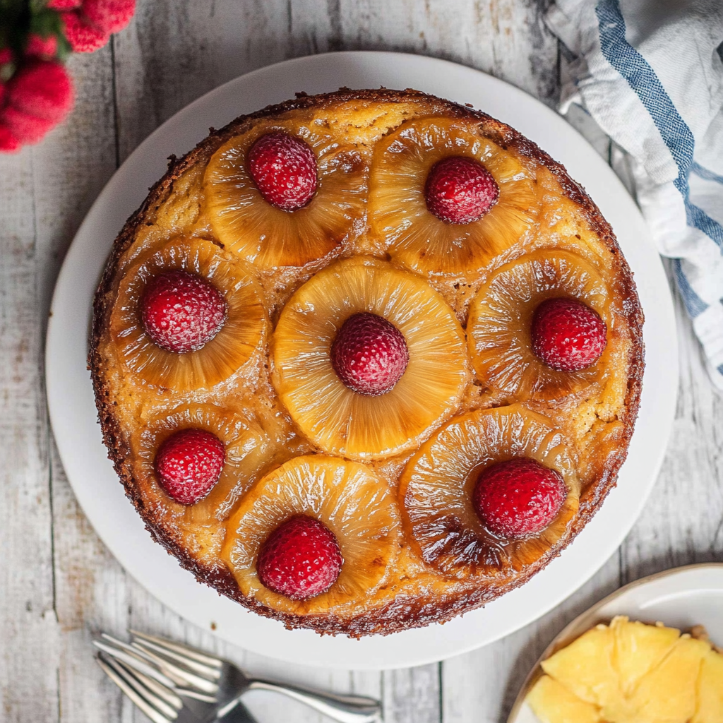 Recipe preparation for pineapple upside down cake