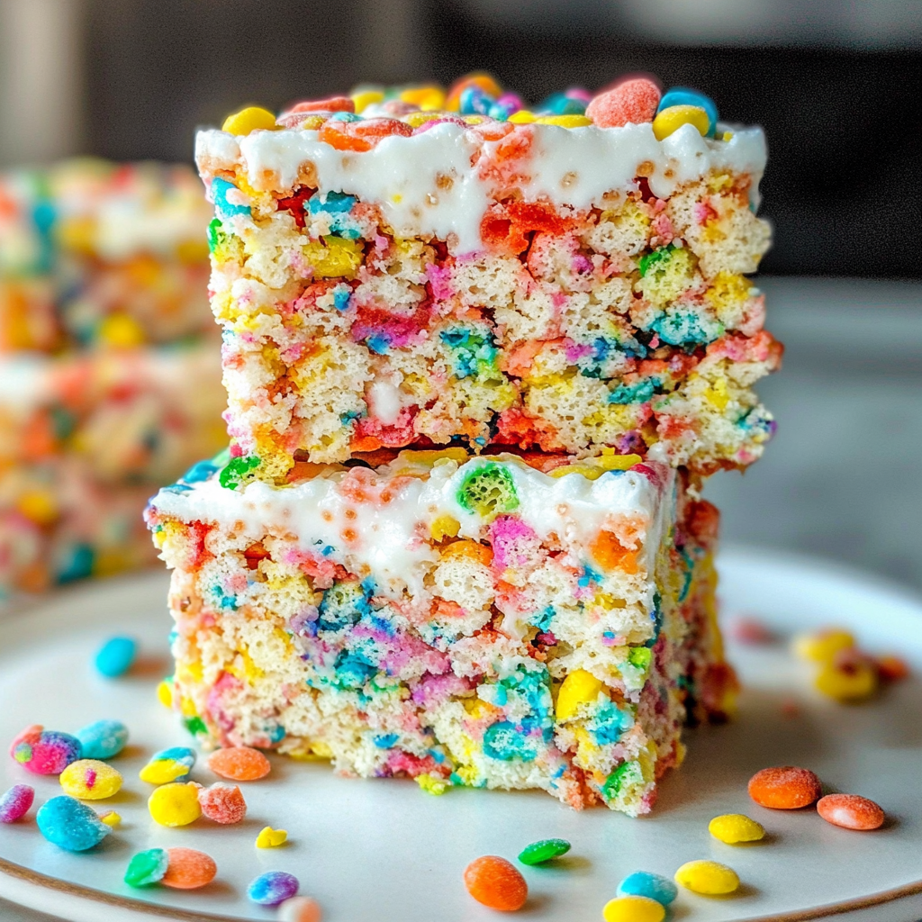 Recipe preparation for fruity pebbles rice crispy treats