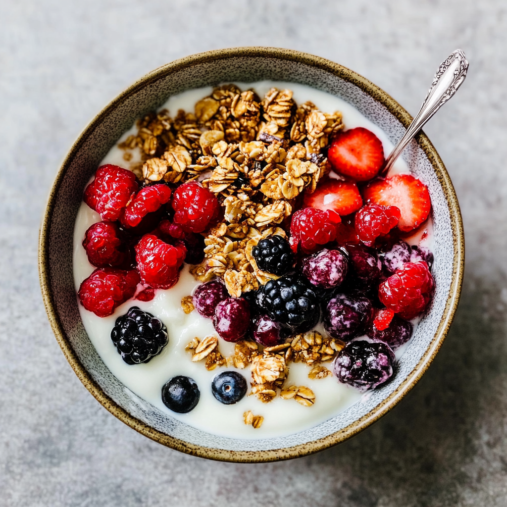 Recipe preparation for Yogurt Granola Bowl