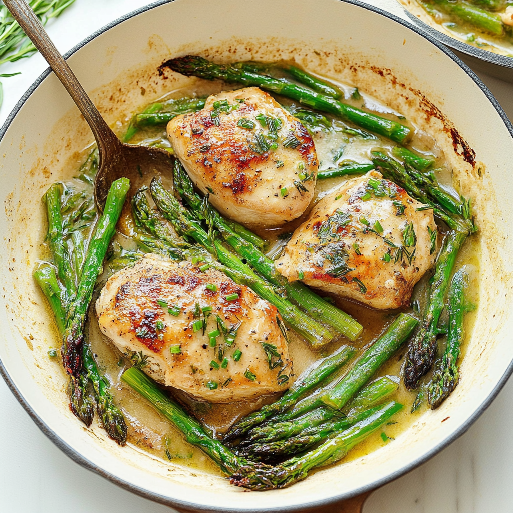 Recipe preparation for Chicken Baked with Asparagus