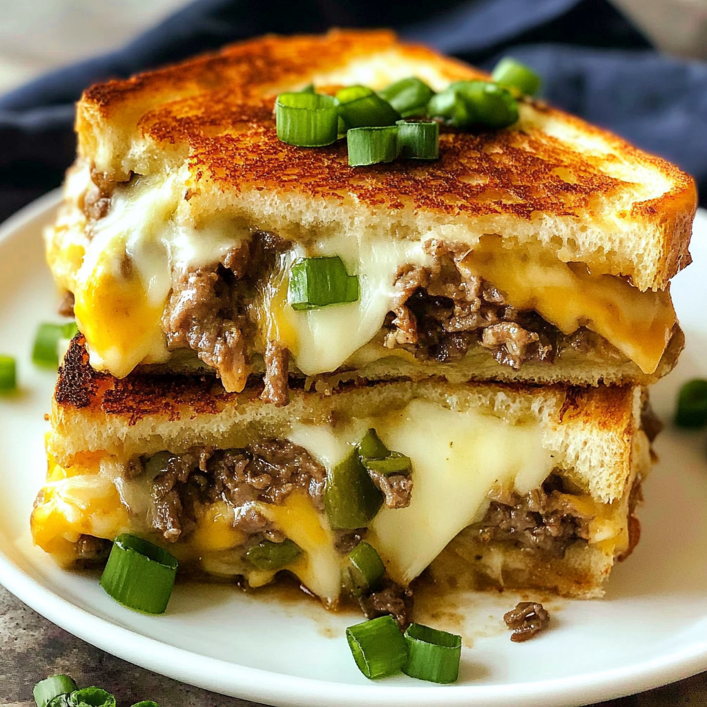 Recipe preparation for Philly Cheesesteak Grilled Cheese Casserole