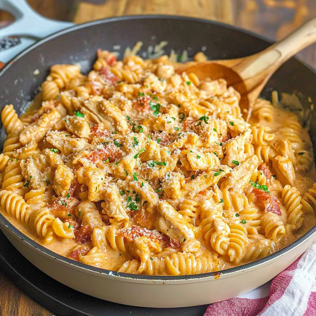 Recipe preparation for Buffalo Chicken Pasta Bowl