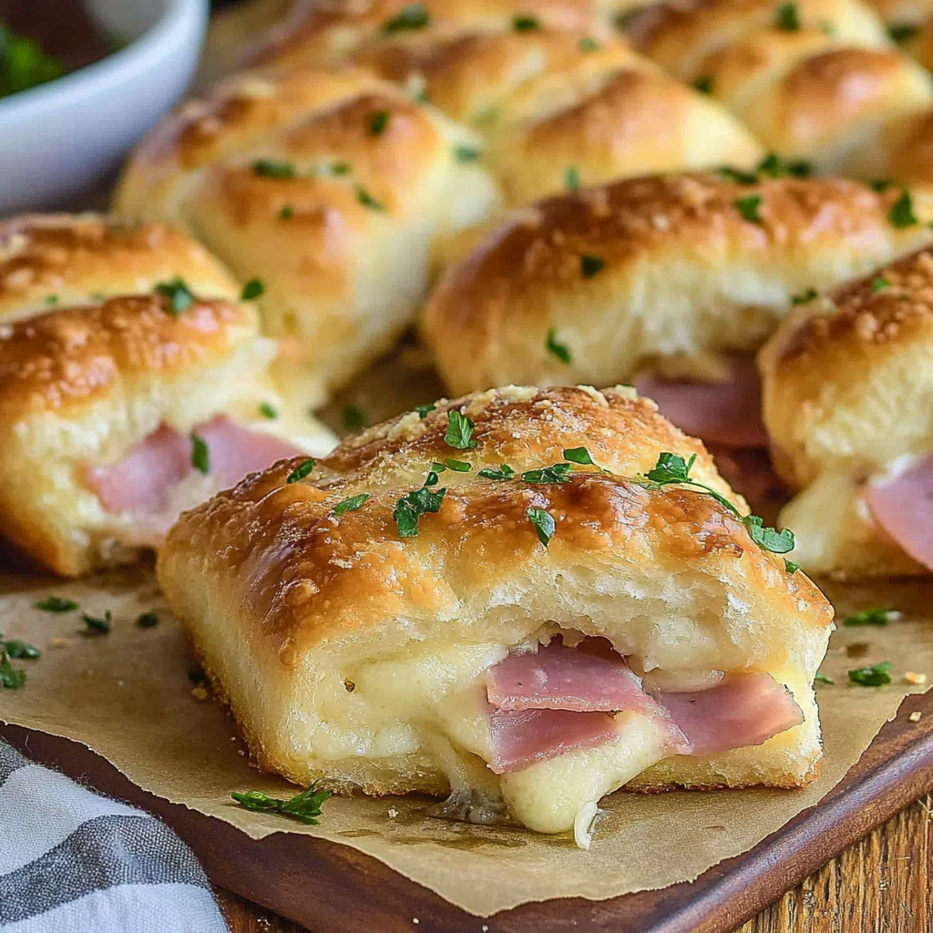 Recipe preparation for Hot Ham and Cheese Crescent