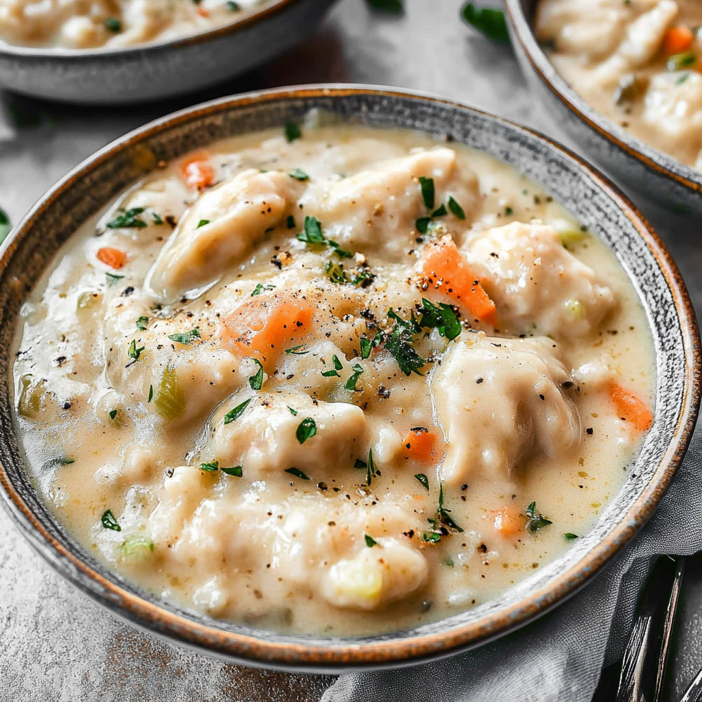 Recipe preparation for chicken and dumplings